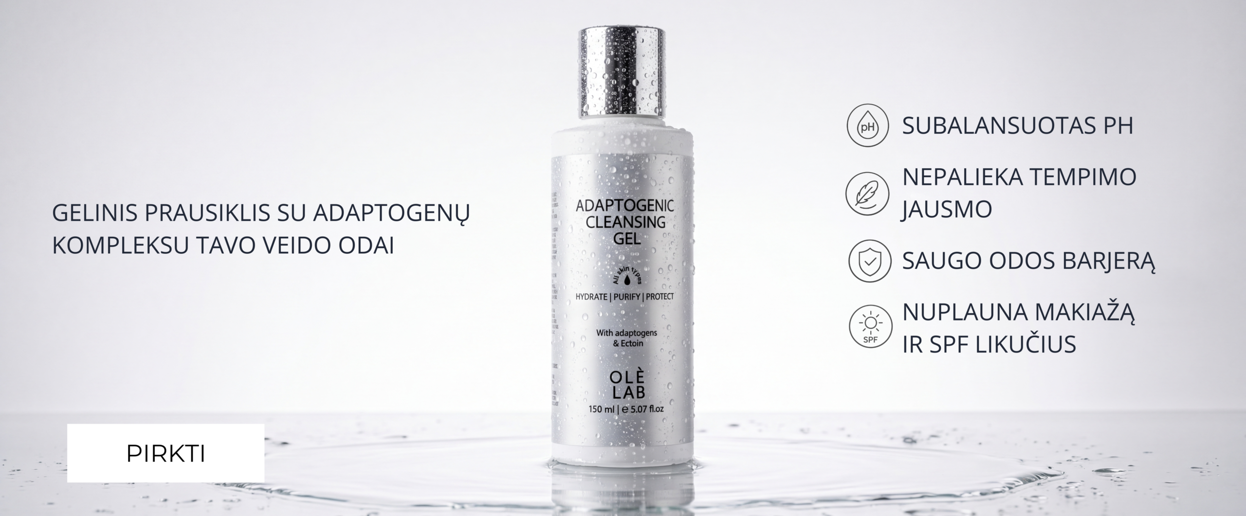 Adaptogenic cleansing gel banneris liepa