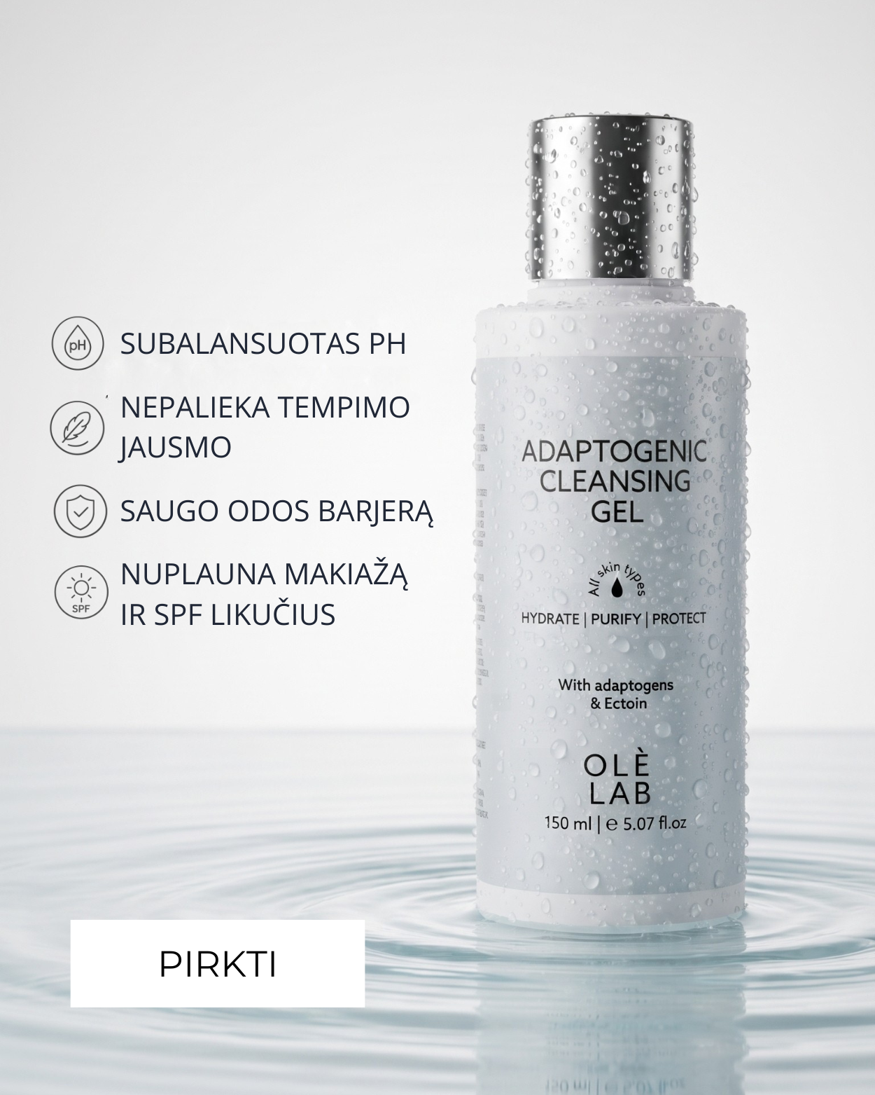Adaptogenic cleansing gel banneris