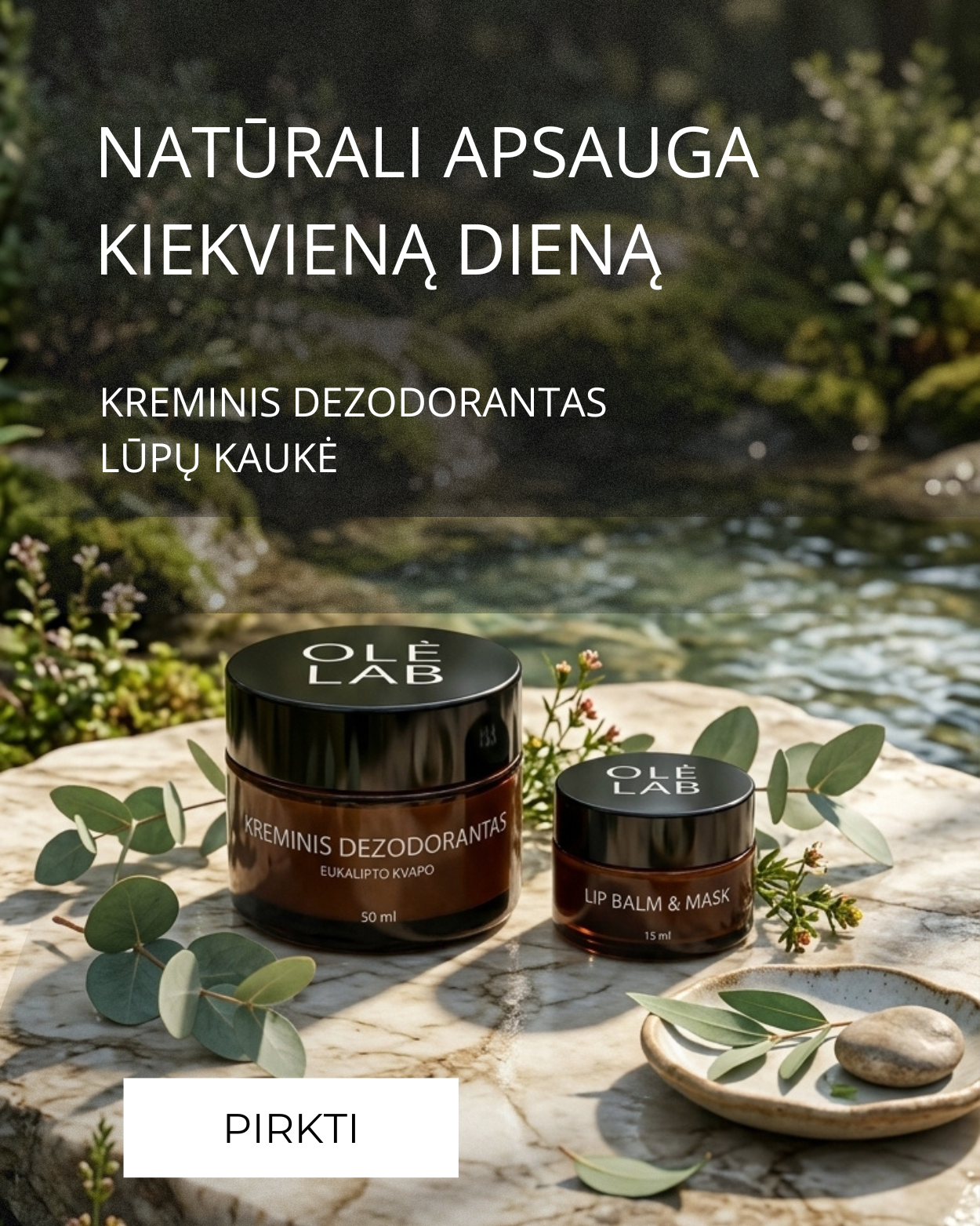 Natūralaus dezodoranto ir lūpų kaukės rinkinys